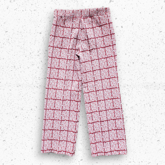 VTG 60s Poly Blend Ladies Slacks Red Speckled Pattern By Miss Holly Sz Medium - Picture 5 of 8